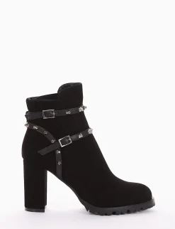 stivaletto tronchetto tacco 9 cm nero