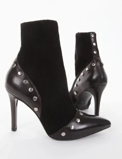 stivaletto tronchetto tacco 10 cm nero