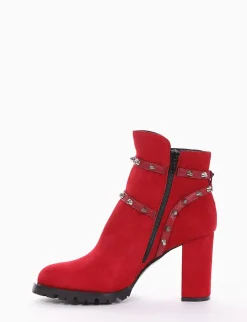 stivaletto tronchetto tacco 9 cm rosso