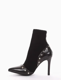stivaletto tronchetto tacco 10 cm nero