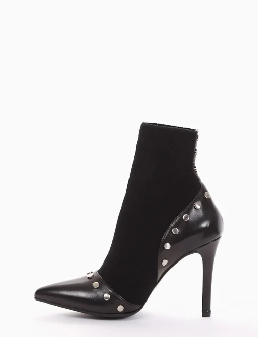 stivaletto tronchetto tacco 10 cm nero