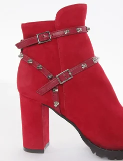 stivaletto tronchetto tacco 9 cm rosso