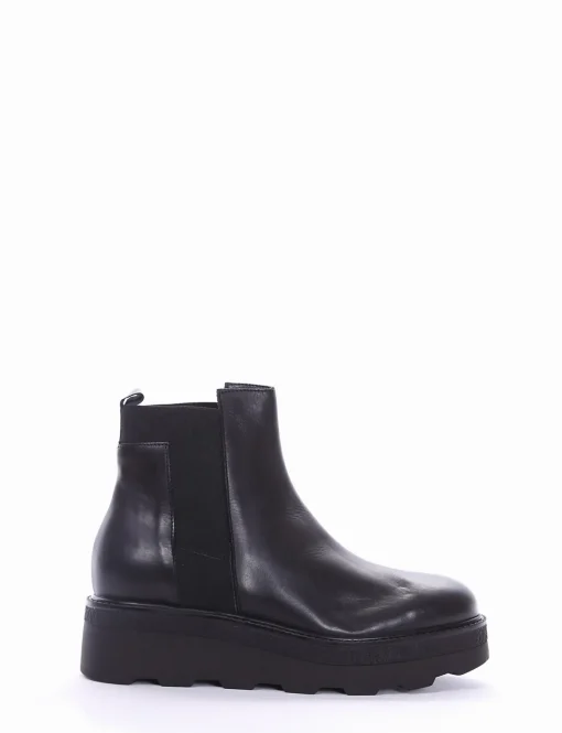 stivaletto zeppa 7 cm nero