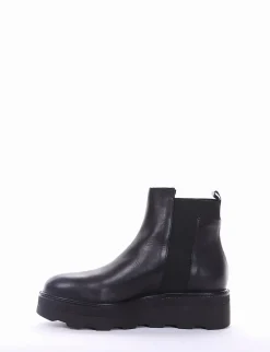 stivaletto zeppa 7 cm nero