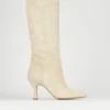 Stivali tacco 7cm camoscio beige