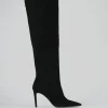 Stivali tacco 8cm camoscio nero