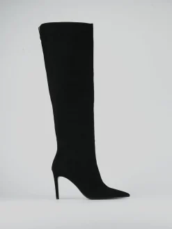 Stivali tacco 8cm camoscio nero