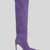 Stivali tacco 8cm camoscio viola