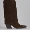 Stivali tacco 8cm camoscio testa