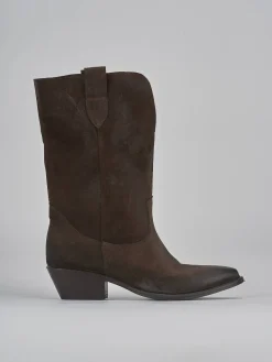 Stivali tacco 5cm camoscio testa