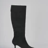 Stivali tacco 6cm camoscio nero