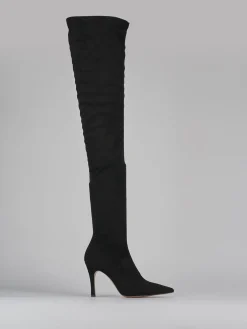 Stivali tacco 9cm camoscio nero