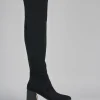 Stivali tacco 6cm camoscio nero