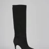 Stivali tacco 9cm camoscio nero