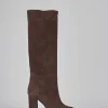 Stivali tacco 9cm camoscio testa