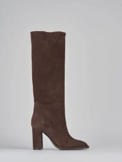 Stivali tacco 9cm camoscio testa