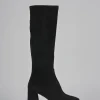 Stivali tacco 7cm camoscio nero