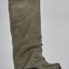 Stivali tacco 3cm camoscio grigio