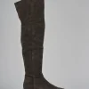 Stivali tacco 2cm camoscio testa