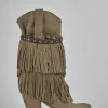 Stivali tacco 7cm camoscio beige