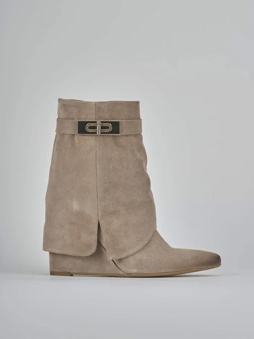 Stivali tacco 9cm camoscio marrone