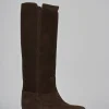 Stivali tacco 2cm camoscio testa