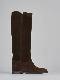 Stivali tacco 2cm camoscio testa