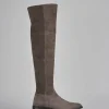 Stivali tacco 2cm camoscio beige