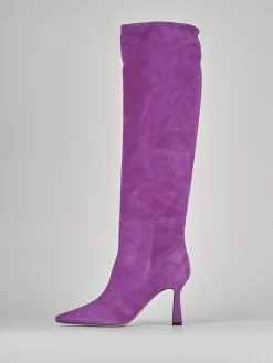 Stivali tacco 9cm camoscio viola