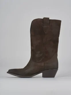 Stivali tacco 5cm camoscio testa