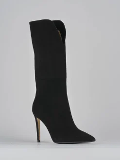 Stivali tacco 11cm camoscio nero