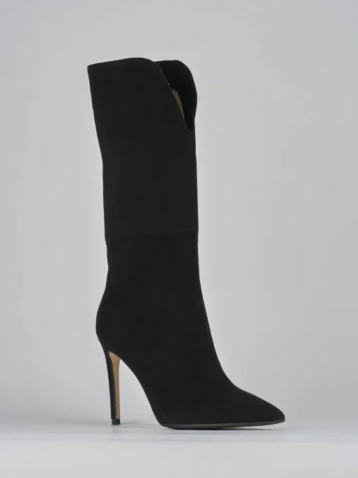 Stivali tacco 11cm camoscio nero
