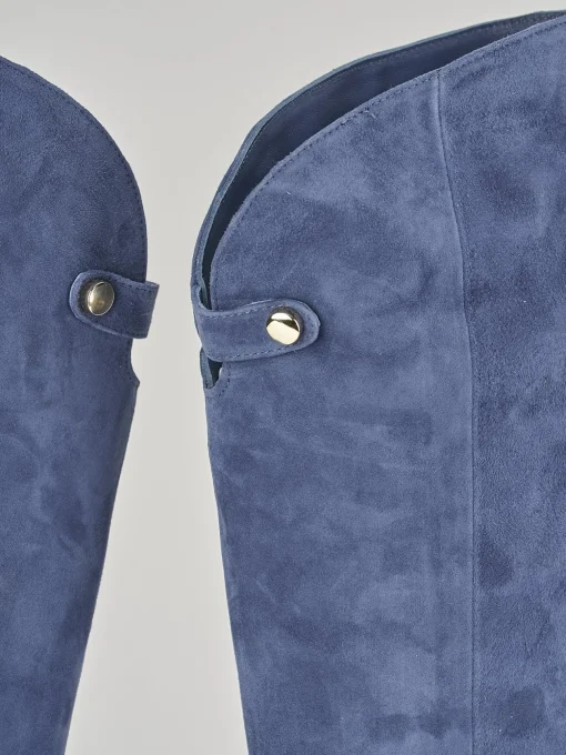 Stivali tacco 9cm camoscio blu