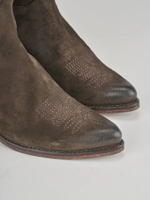 Stivali tacco 6cm camoscio testa