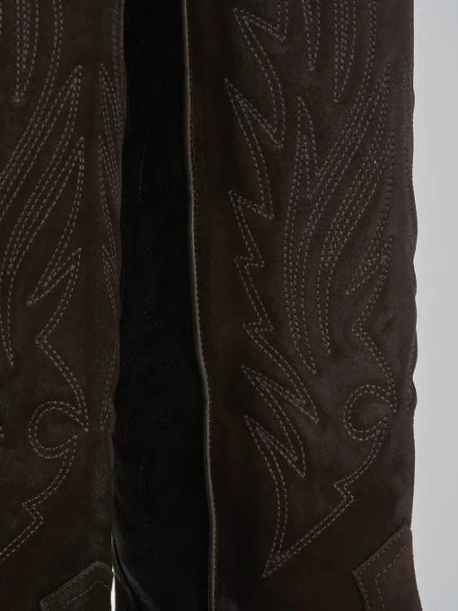 Stivali tacco 7cm camoscio testa