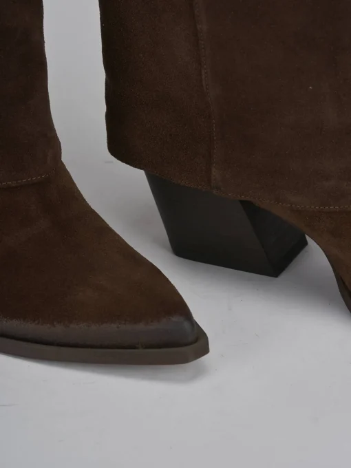 Stivali tacco 8cm camoscio testa