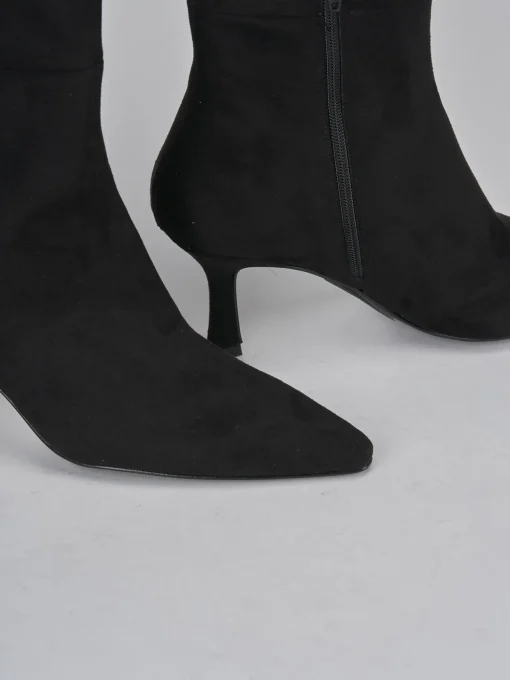Stivali tacco 6cm camoscio nero
