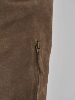 Stivali tacco 2cm camoscio beige