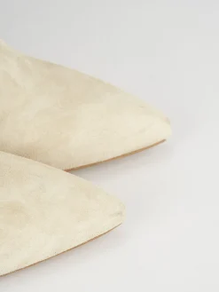 Stivali tacco 7cm camoscio beige