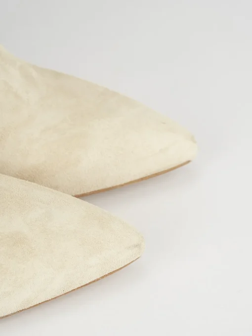 Stivali tacco 7cm camoscio beige