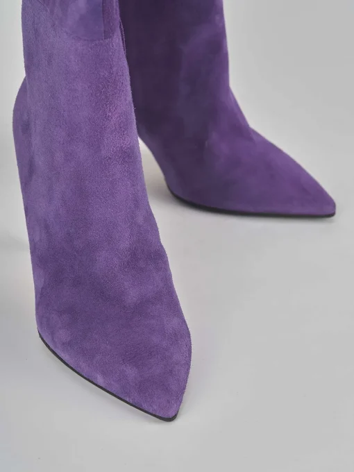 Stivali tacco 8cm camoscio viola