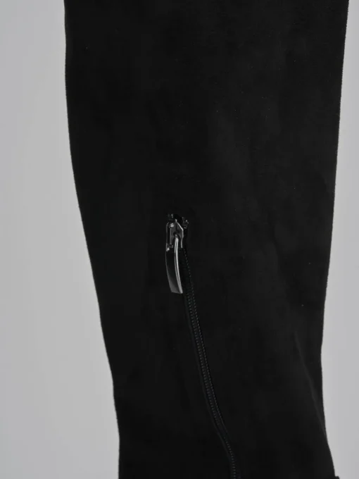 Stivali tacco 7cm camoscio nero