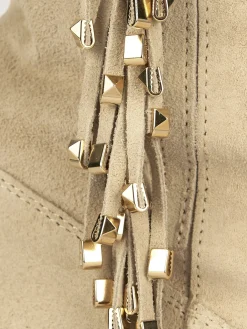 Stivali tacco 2cm camoscio beige