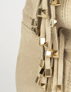 Stivali tacco 2cm camoscio beige