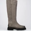 Stivali tacco 1cm nabuk beige