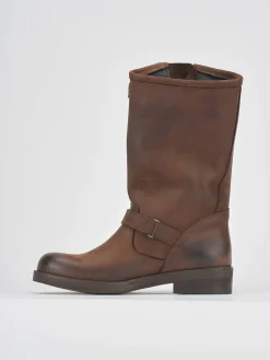 Stivali tacco 3cm nabuk marrone