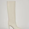 Stivali tacco 10cm pelle bianco