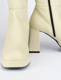Stivali tacco 5cm pelle bianco