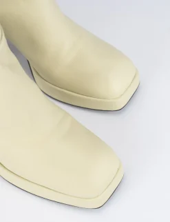 Stivali tacco 5cm pelle bianco