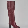 Stivali tacco 8cm pelle bordo'